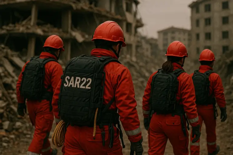 Ne Yapiyoruz SAR22 arama kurtarma ekibi, afet bölgesine hareket etmeden önce operasyon hazırlıklarını tamamlayarak yola çıkıyor.